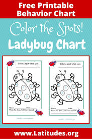 free behavior chart color ladybug spots behaviour chart