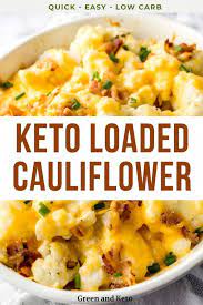 Keto Loaded Cauliflower Casserole Green And Keto Recipe Keto Recipes Dinner Keto Cauliflower Casserole Keto Side Dishes