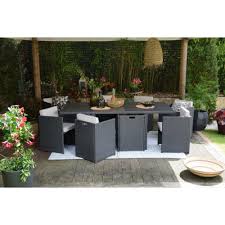 Salon De Jardin Encastrable Mode De Vie Michigan 9 Pieces Salon De Jardin Table Et Chaises Salon De Jardin Mobilier De Jardin Jardin Exterieur