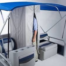 Pontoon Boat Changing Room Drop Down Curtain W Zipper Pontoon Boat Accessories Boat Bimini Top Boat Accessories