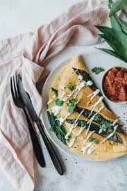 Veganes Omelette Mit Kichererbsenmehl Barlauch Eat This Foodblog Vegane Rezepte Stories Rezept Kichererbsenmehl Omelett Ideen Barlauch