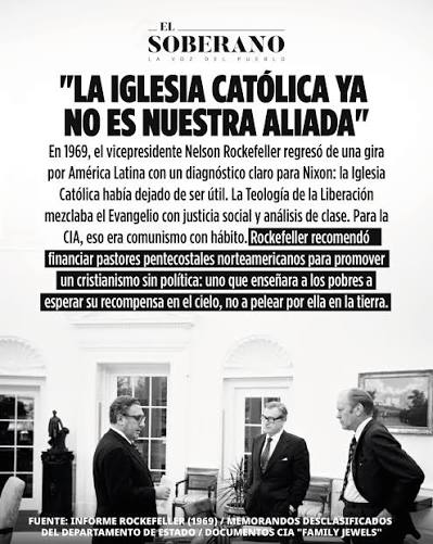 Internacional 🧐 LA CIA USÓ LA BIBLIA COMO ARMA: WASHINGTON INFILTRÓ EL  EVANGELISMO EN AMÉRICA LATINA PARA FRENAR LAS REVOLUCIONES DEL PUEBLO  Durante la Guerra Fría, la CIA impulsó iglesias evangélic