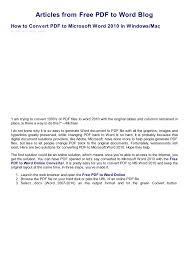 You can convert pdf files on windows, mac, linux and all mobile devices. How To Convert Pdf To Microsoft Word 2010 In Windows Mac Free Pdf T