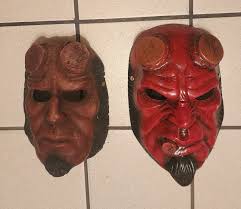 Custom Handmade Hellboy Hard Resin Mask Wall Art Costume Cosplay Set of 2