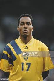Swedish Professional Footballer Martin Dahlin Forward With Borussia Monchengladbach Posed Prior To Playing For The Sweden National Te Football Sweden Mens Tops