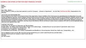 Download this cfo appointment letter template now! Chief Financial Officer Offer Letter