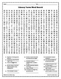 Literary Terms Word Search Middle School Special Education Literary Terms Middle School Literacy