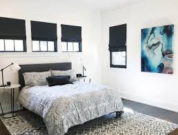 White twill cotton fabric, you choose ribbon color. Decorating With Black Window Shades The Shade Store