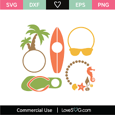 Download Beach Monogram Frames Lovesvg Com