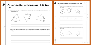 Show any other congruent parts you notice (from vertical angles, sides. Congruent Triangles Worksheets For Grade 7 Teacher Made