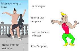 A chad, in internet slang, is generally a sexually active alpha male. The Virgin Art Vs The Chad Meme Virginvschad