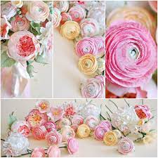 Paper Flowers Bridal Bouquet Ranunculus 1 Paper Flowers Craft Paper Flower Arrangements Paper Flower Art