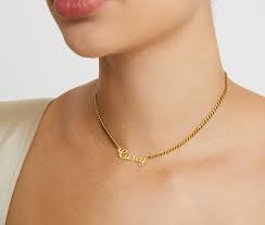 The Script Mini Choker Nameplate The M Jewelers