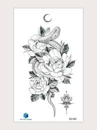 Ai (adobe illustrator) eps (encapsulated postscript). 1sheet Flower Snake Pattern Tattoo Sticker Shein Eur