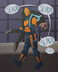 Imagine That Every Time Slade Finds A Batfam Member Tailing Him He Scoops Them Up And Returns Them To Bruce S Doorste Deathstroke Comics Deathstroke Nightwing