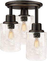 Amazon Com Semi Flush Mount Ceiling Light 3 Light Close To Ceiling Light Fixtu Flush Mount Ceiling Lights Ceiling Mount Light Fixtures Ceiling Light Fixtures