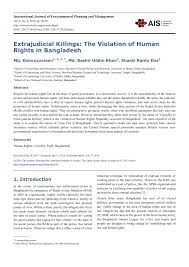 Pdf Extrajudicial Killings The Violation Of Human Rights In Bangladesh