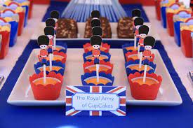 I love how the british flag and soldiers were incorporated throughout it. Kara S Party Ideas London Themed Birthday Party