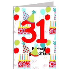 Hiep Hiep Hoera 31 Jaar Feestartikelen Bestellen 31 Jaar Verjaardag