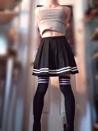 Shop leg avenue for stunning selections of womens thigh high stockings, lace top thigh highs, and garter stockings, all in gorgeous array of colors. Just Got This New Skirt And Thigh Highs What Do You Think Femboy