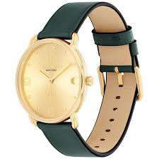 Unisex Elliot Green Leather Strap Watch, 36mm