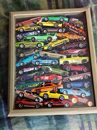 8x10 Shadow Box Loaded With Hot Wheels Good Way To Store And Display Those Cars That Got Unpackaged To Organization Kids Hot Wheels Display Hot Wheels Storage