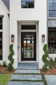 Black And White Brick Paint Front Door White Brick Houses House Front Door Black House Exterior