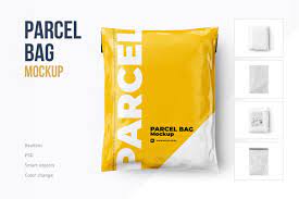 Download Parcel Mailing Shipping Bag 4 Psd Bag Mockup Parcel Packaging Mockup