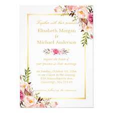 Elegant Floral Chic Gold White Formal Wedding Invitation Zazzle Com Floral Wedding Invitations Formal Wedding Invitations Fall Wedding Invitations