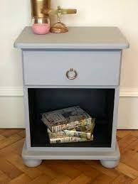 My grey dining room, not this actual room but this is how my dining room is painted. Nightstand Bedside Table Side Table In Dove Grey Chalk Paint Grey Painted Furniture Furniture Painted Bedside Tables