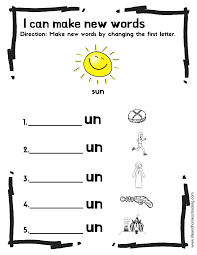 Match the words and pictures. Making New Words Printable Activity Worksheets