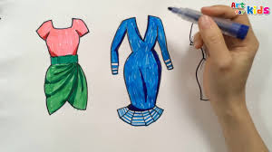 Children's apparel flat fashion sketches. How To Draw Fashion Clothes For Kids How To Draw Dresses For Girls Art For Kids Youtube