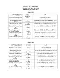 Course registration afu students in every semester must carry out registration according to the stated dates in afu's academic calendar, as instructed below: Research And Coursework Academic Calendar New