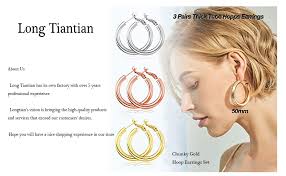 Maybe you would like to learn more about one of these? Amazon Com 3 Pairs Large Chunky Hoop Earrings Gold Thick Hoop Earrings For Women Open Hoops Jewelry For Girls Clothing