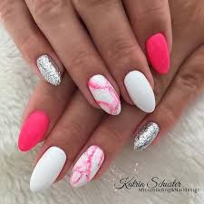 Black And White Drip Nails 23 Creative Ways To Wear Pink And White Nails Pink White Nails White Nails Pink Nails
