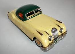 Bandai 50 S 9 25 Inches Japan Friction Vintage Tin Toy Car Jaguar Xk 140 Tin Toy Car Tin Toys Toy Car Vintage Toys 1960s