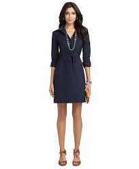 Brooks Brothers Long Sleeve Stretch Poplin Dress Indigo Super Versatile Beauty Clothes Clothes Clothes For Women