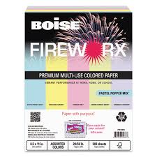 Fireworx Colored Paper 20lb 8 1 2 X 11 Pastel Popper Mix 500 Sheets Ream