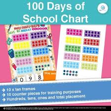 100 days of school ten frame trading maths chart morning routine