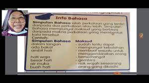 Definisi/arti kata 'maksud' di kamus besar bahasa indonesia (kbbi) adalah n 1 yang dikehendaki; Bahasa Melayu Tahun 3 Unit 1 M S 5 Dskp 3 1 1 1 Simpulan Bahasa Youtube