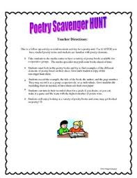 Poetry Figurative Language Scavenger Hunt Figurative Language Lesson Plans Poetry Lessons Sensory Language