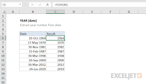 How To Use The Excel Year Function Exceljet