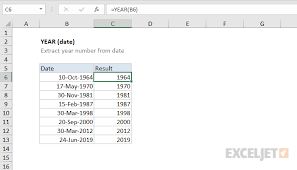 how to use the excel year function exceljet