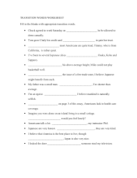 You know what i meant. Transition Words Worksheet