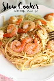 Slow Cooker Shrimp Scampi Easy Crock Pot Dinner Recipe Recipe Easy Crockpot Dinners Summer Crockpot Recipes Crockpot Dinner