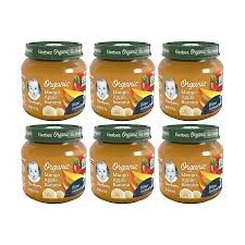Amazon Com Gerber 2nd Foods Baby Food Jars Organic Mango Apple Banana 4 Ounce Pack Of 6 Baby