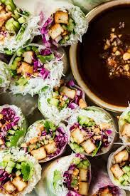 Vegan Summer Rolls With Hoisin Tofu Lazy Cat Kitchen Recipe Vegetarian Recipes Healthy Snacks Summer Rolls