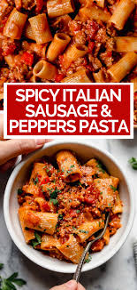 Spicy Italian Sausage And Peppers Pasta Recipe Plays Well With Butter Recipe Italian Sausage Recipes Pepper Pasta Recipe Sausage And Peppers Pasta
