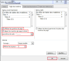 astuce word creer et mettre a jour un sommaire automatique codexa