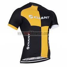 2016 Team Giant Outdoor Sport Wear Biking Outfit Riding Jersey Top Shirt Maillot Black Yellow